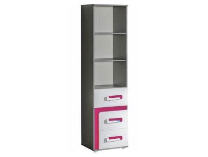 432588 policovy regal SOLETTA 5 do detskeho pokoje antracit ruzova
