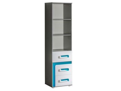432591 policovy regal SOLETTA 5 do detskeho pokoje antracit tyrkys