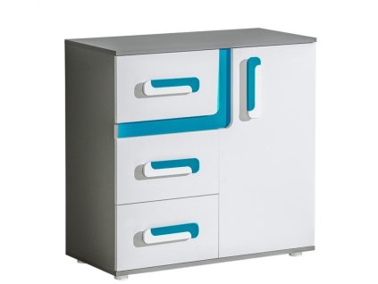 432627 komoda do detskeho pokoje SOLETTA 8 antracit tyrkys