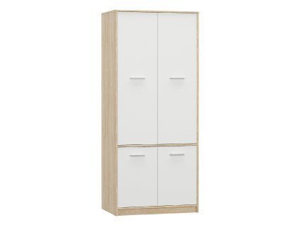 4- dveřová věšáková skříň TEYO (barva bílá)