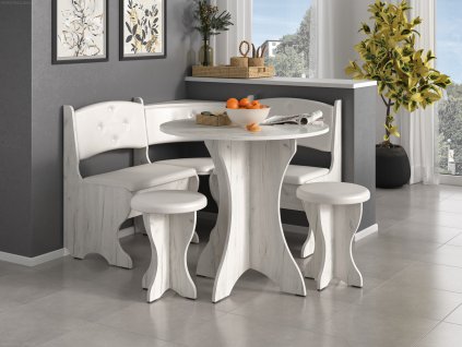 40605 rohova lavice bojarin set dub kraft kozenka bila