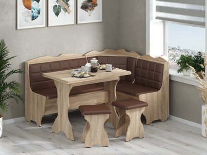 40599 rohova lavice frant set dub sonoma kozenka hneda