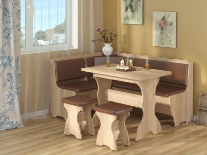 40647 rohova lavice graf set dub sonoma kozenka hneda