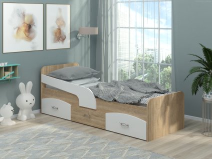 Dětská postel MILKA, 90 x 200 cm, se zábranou (Barva antracit)