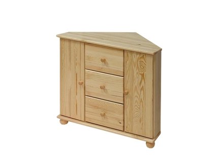 Rohová komoda 53 Klasik masiv borovice (Barva surové dřevo)