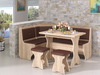 Rohová lavice PREZIDENT (Barva antracit, Materiál koženka - bílá)