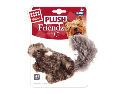 GiGwi Plush Friendz plyšová veverka šedá