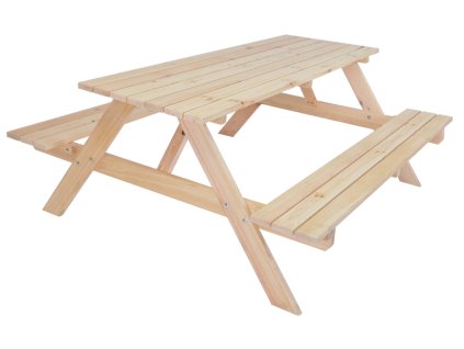 21042 piknik zahradni set dreveny se sklopnymi lavickami 180 cm prirodni