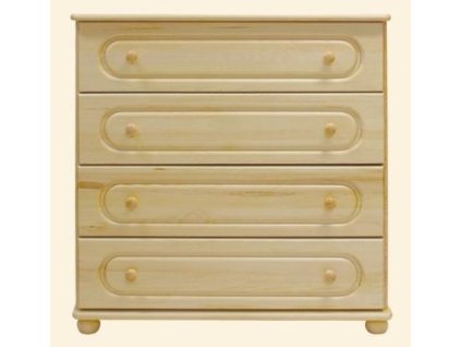 Komoda 05 Klasik masiv borovice (Barva surové dřevo, Hloubka 42 cm)