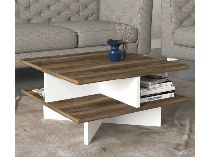 Konferenční stolek GREGORY ořech/bílá