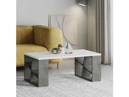 Konferenční stolek HALON bílý / šedý