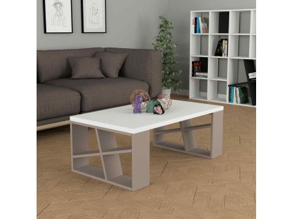 Konferenční stolek HALON bílý / moka