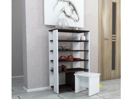 Botník MOLIS wenge/bílý diamant