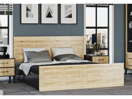 Postel TARIA 160x200 cm | DUB WOTAN / ANTRACIT
