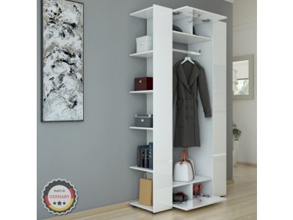 Předsíňová stěna MODERN | BÍLÁ / BÍLÝ LESK