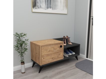 Botník s policí JEREL borovice Atlantic / antracit