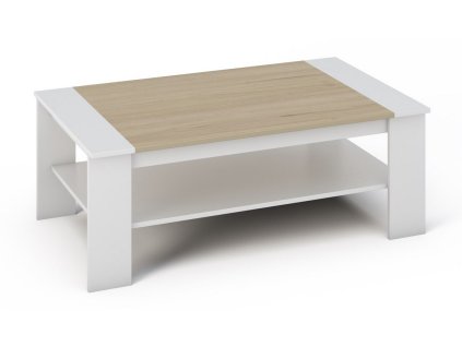 Konferenční stolek BARI bílý / dub sonoma