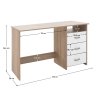 PC stůl LARISTOTE NEW | DUB SONOMA / BÍLÁ