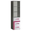 432588 policovy regal SOLETTA 5 do detskeho pokoje antracit ruzova