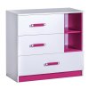 433197 komoda do detskeho pokoje FLUXOR 8 bila ruzova