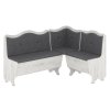 Rohová lavice VEVODA (Barva antracit, Materiál koženka - bílá)