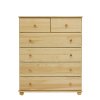 Komoda masiv borovice se zásuvkami 2+4 VILMA (Barva surové dřevo, Hloubka 42 cm, Šířka 80 cm)