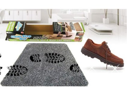 Rohožka Clean Step Mat – šedá, vysoce absorpční, 70 × 46 cm