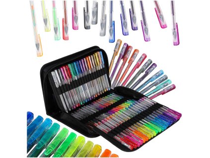 Dlugopisy zelowe kolorowe w etui 100 sztuk 100 wkladow 179828