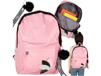 Plecak szkolny mlodziezowy jednokomorowy rozowy 174466