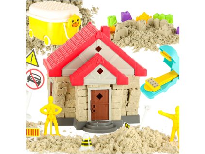 Piasek dla dzieci 750g domek foremki figurki zestaw kreatywny 173629