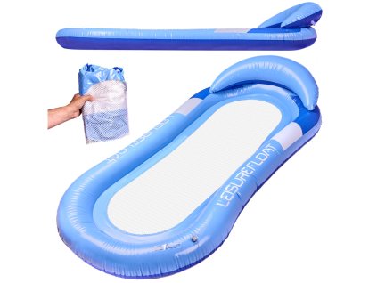 Materac dmuchany plazowy hamak wodny lezak fotel krzeslo do plywania basenu niebieski 172204