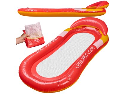 Materac dmuchany plazowy hamak wodny lezak fotel krzeslo do plywania basenu czerwony 172211