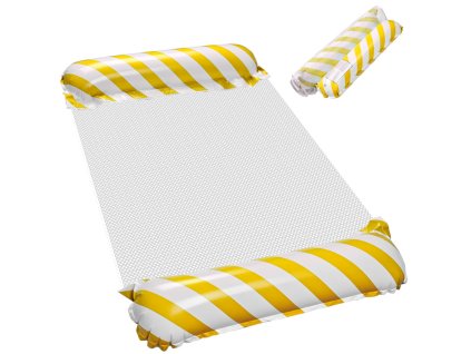 Materac dmuchany plazowy hamak wodny lezak fotel krzeslo do plywania basenu zolty 171813