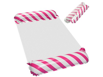 Materac dmuchany plazowy hamak wodny lezak fotel krzeslo do plywania basenu rozowy 171807