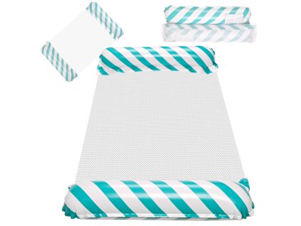 Materac dmuchany plazowy hamak wodny lezak fotel krzeslo do plywania basenu niebieski 171729