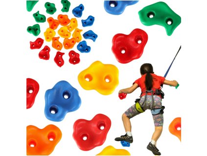 Kamienie wspinaczkowe uchwyty do wspinaczki dla dzieci kolorowe 20 szt sruby 172260