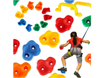 Kamienie wspinaczkowe uchwyty do wspinaczki dla dzieci kolorowe 10 szt sruby 172267