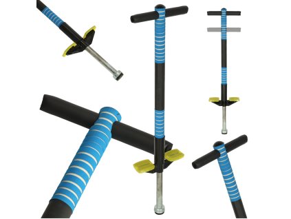 Skoczek drazek do skakania pogo z regulacja niebieski 171477