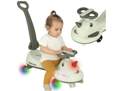 Jezdzik grawitacyjny LED Swing FIX S1 skuter z raczka szary max 65kg 175031