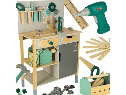 Warsztat drewniany LULILO Fikso zestaw malego majsterkowicza z narzedziami pila wkretarka dzwieki 86cm 172896