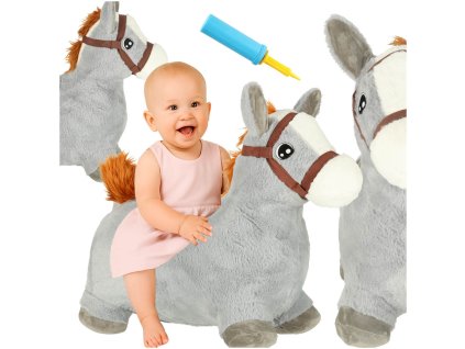 Skoczek dla dzieci do skakania z pompka gumowy kon konik 172379