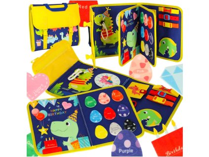 Tablica manipulacyjna sensoryczna montessori walizka plecak niebieska 171508