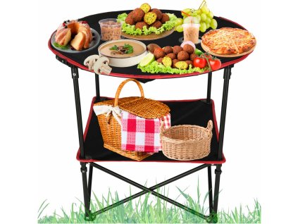 Stolik turystyczny skladany z pokrowcem czarny 168052