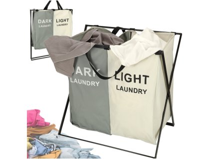 Kosz na pranie segregacja organizer 2 komory 165287