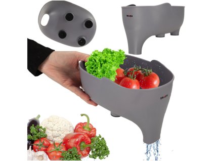 Sitko do zlewu durszlak ociekacz miska z lejkiem organizer kuchenny slonik 168063