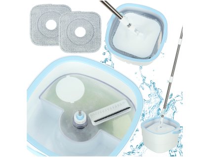 Mop obrotowy prostokatny plaski rotacyjny czysta brudna woda wyciskacz 168034