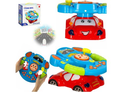 Zabawka interaktywna kierownica dla dzieci symulator muzyka dzwieki swiatla projektor 165180