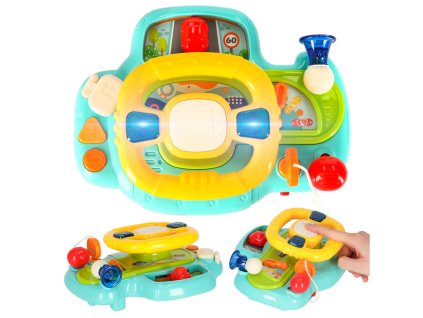 Zabawka interaktywna kierownica dla dzieci symulator muzyka dzwieki niebieska 165320