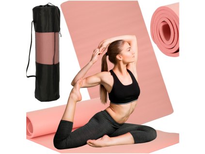 Mata do cwiczen jogi gruba 185x80x1 5 cm rozowa 162902