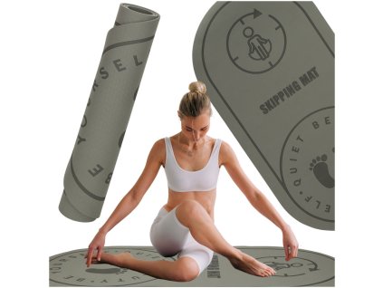 Mata do cwiczen jogi skakania na skakance wygluszajaca antyposlizgowa 127x63x0 6 cm czarna 162306